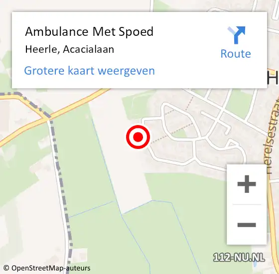 Locatie op kaart van de 112 melding: Ambulance Met Spoed Naar Heerle, Acacialaan op 13 december 2014 22:07