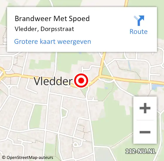 Locatie op kaart van de 112 melding: Brandweer Met Spoed Naar Vledder, Dorpsstraat op 13 december 2014 23:40