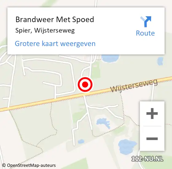 Locatie op kaart van de 112 melding: Brandweer Met Spoed Naar Spier, Wijsterseweg op 24 oktober 2013 10:06