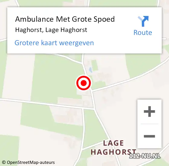 Locatie op kaart van de 112 melding: Ambulance Met Grote Spoed Naar Haghorst, Lage Haghorst op 14 december 2014 05:25