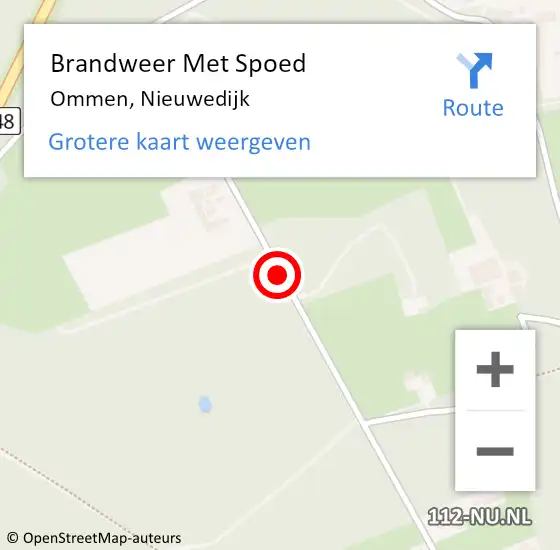 Locatie op kaart van de 112 melding: Brandweer Met Spoed Naar Ommen, Nieuwedijk op 14 december 2014 06:41
