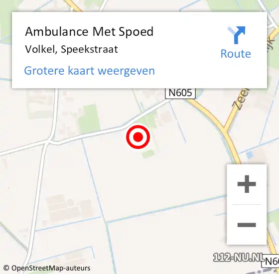 Locatie op kaart van de 112 melding: Ambulance Met Spoed Naar Volkel, Speekstraat op 14 december 2014 08:17