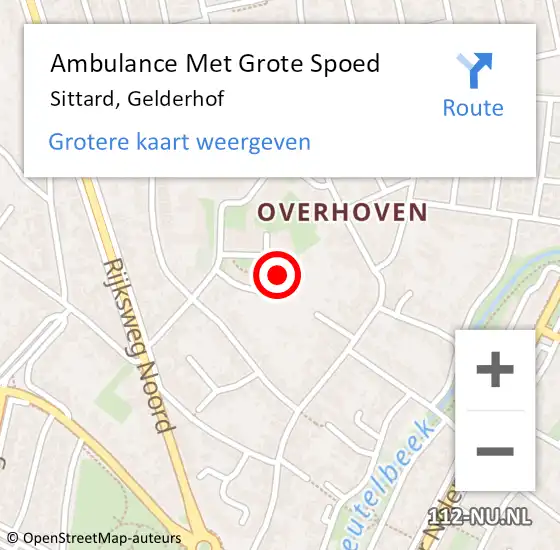 Locatie op kaart van de 112 melding: Ambulance Met Grote Spoed Naar Sittard, Gelderhof op 14 december 2014 08:33