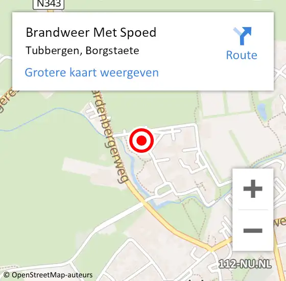 Locatie op kaart van de 112 melding: Brandweer Met Spoed Naar Tubbergen, Borgstaete op 14 december 2014 09:27