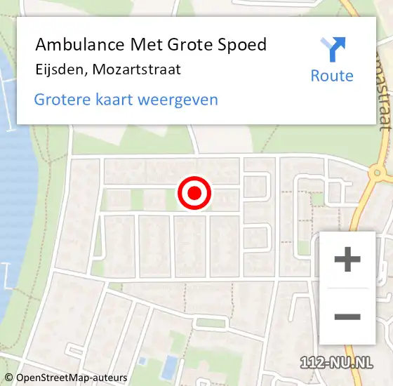 Locatie op kaart van de 112 melding: Ambulance Met Grote Spoed Naar Eijsden, Mozartstraat op 24 oktober 2013 10:26