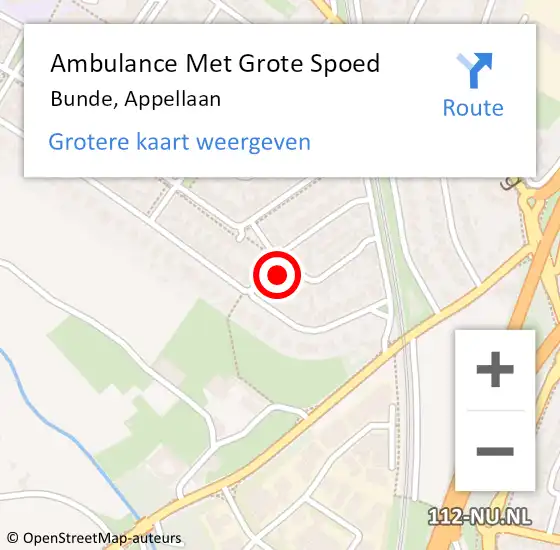 Locatie op kaart van de 112 melding: Ambulance Met Grote Spoed Naar Bunde, Appellaan op 14 december 2014 10:49