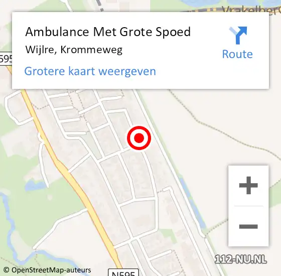 Locatie op kaart van de 112 melding: Ambulance Met Grote Spoed Naar Wijlre, Krommeweg op 14 december 2014 11:44