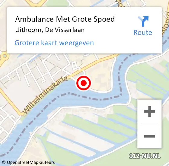 Locatie op kaart van de 112 melding: Ambulance Met Grote Spoed Naar Uithoorn, De Visserlaan op 14 december 2014 12:19