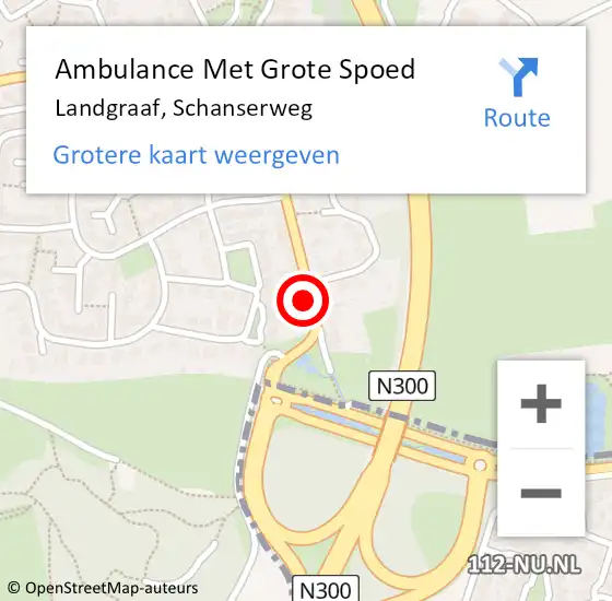 Locatie op kaart van de 112 melding: Ambulance Met Grote Spoed Naar Landgraaf, Schanserweg op 14 december 2014 12:35