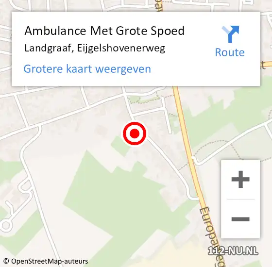 Locatie op kaart van de 112 melding: Ambulance Met Grote Spoed Naar Landgraaf, Eijgelshovenerweg op 14 december 2014 13:18