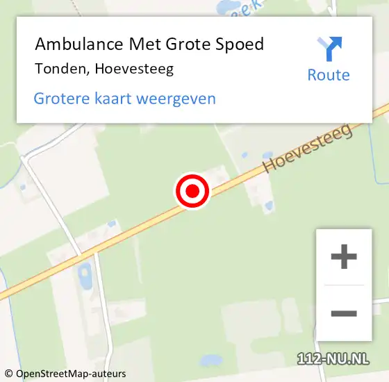 Locatie op kaart van de 112 melding: Ambulance Met Grote Spoed Naar Tonden, Hoevesteeg op 14 december 2014 13:58