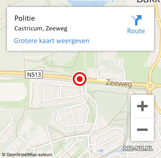 Locatie op kaart van de 112 melding: Politie Castricum, Zeeweg op 14 december 2014 14:35