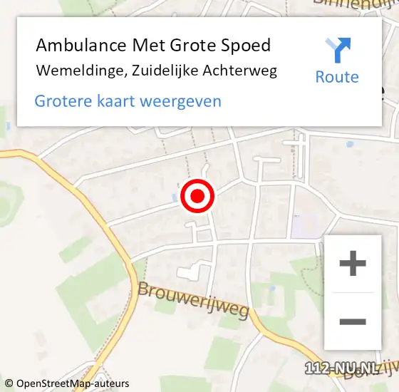 Locatie op kaart van de 112 melding: Ambulance Met Grote Spoed Naar Wemeldinge, Zuidelijke Achterweg op 14 december 2014 15:29