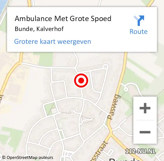 Locatie op kaart van de 112 melding: Ambulance Met Grote Spoed Naar Bunde, Kalverhof op 14 december 2014 16:45