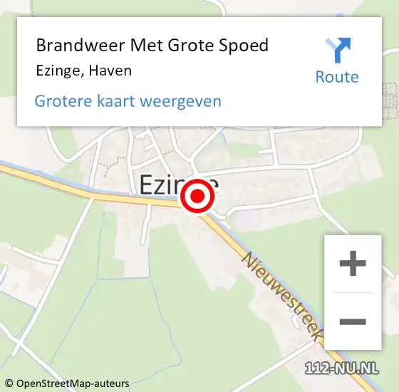 Locatie op kaart van de 112 melding: Brandweer Met Grote Spoed Naar Ezinge, Haven op 14 december 2014 17:00