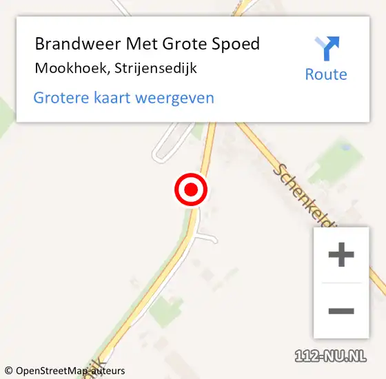 Locatie op kaart van de 112 melding: Brandweer Met Grote Spoed Naar Mookhoek, Strijensedijk op 14 december 2014 17:23