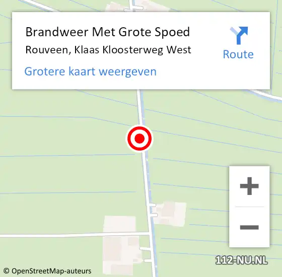 Locatie op kaart van de 112 melding: Brandweer Met Grote Spoed Naar Rouveen, Klaas Kloosterweg West op 14 december 2014 19:45