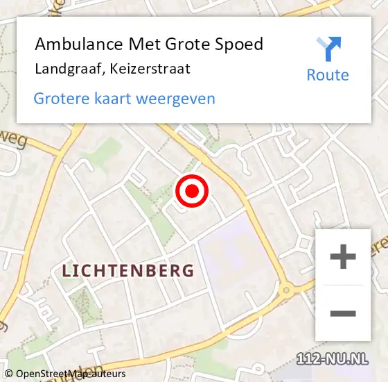 Locatie op kaart van de 112 melding: Ambulance Met Grote Spoed Naar Landgraaf, Keizerstraat op 14 december 2014 20:40