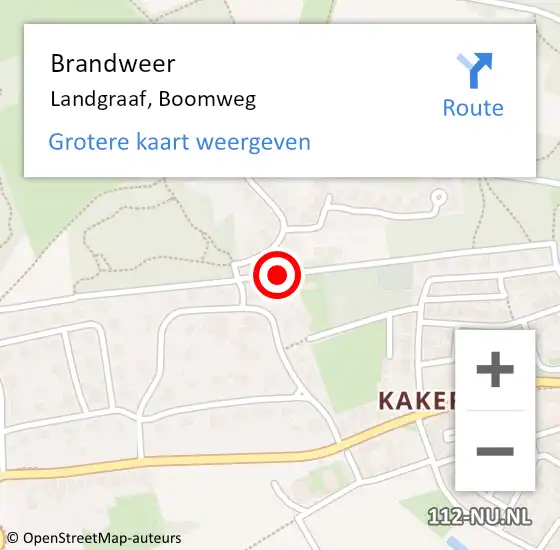 Locatie op kaart van de 112 melding: Brandweer Landgraaf, Boomweg op 14 december 2014 22:06