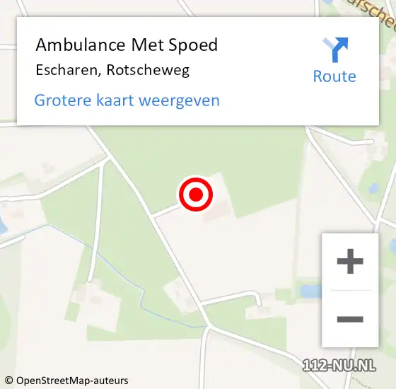 Locatie op kaart van de 112 melding: Ambulance Met Spoed Naar Escharen, Rotscheweg op 14 december 2014 22:54