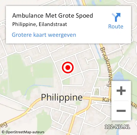 Locatie op kaart van de 112 melding: Ambulance Met Grote Spoed Naar Philippine, Eilandstraat op 14 december 2014 23:07