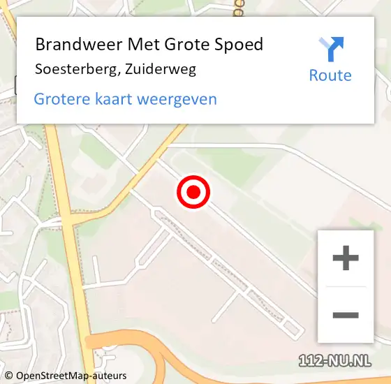 Locatie op kaart van de 112 melding: Brandweer Met Grote Spoed Naar Soesterberg, Zuiderweg op 15 december 2014 03:02