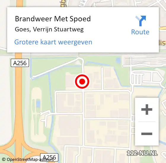 Locatie op kaart van de 112 melding: Brandweer Met Spoed Naar Goes, Verrijn Stuartweg op 15 december 2014 07:25