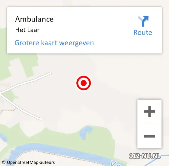 Locatie op kaart van de 112 melding: Ambulance Het Laar op 15 december 2014 08:17