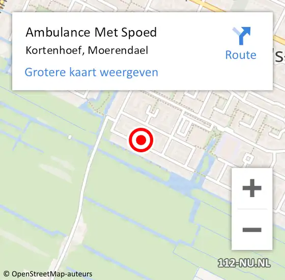 Locatie op kaart van de 112 melding: Ambulance Met Spoed Naar Kortenhoef, Moerendael op 15 december 2014 09:29