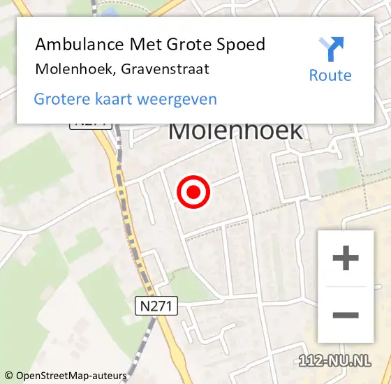 Locatie op kaart van de 112 melding: Ambulance Met Grote Spoed Naar Molenhoek, Gravenstraat op 15 december 2014 10:15