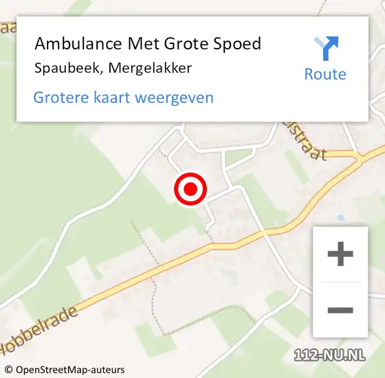 Locatie op kaart van de 112 melding: Ambulance Met Grote Spoed Naar Spaubeek, Mergelakker op 15 december 2014 10:17