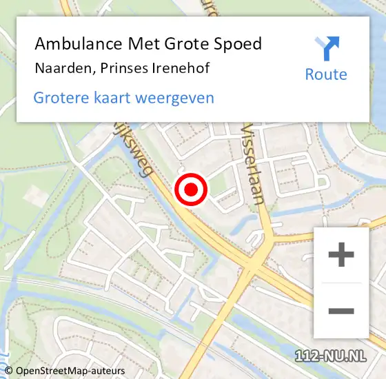 Locatie op kaart van de 112 melding: Ambulance Met Grote Spoed Naar Naarden, Prinses Irenehof op 15 december 2014 10:25