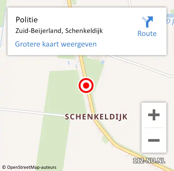 Locatie op kaart van de 112 melding: Politie Schenkeldijk op 15 december 2014 12:15