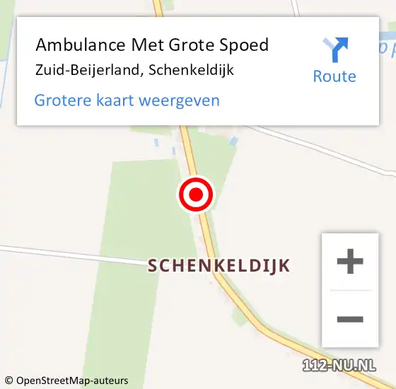 Locatie op kaart van de 112 melding: Ambulance Met Grote Spoed Naar Schenkeldijk op 15 december 2014 12:15