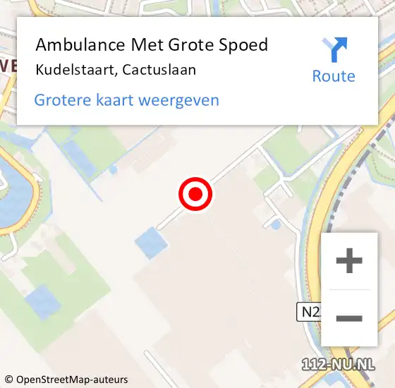 Locatie op kaart van de 112 melding: Ambulance Met Grote Spoed Naar Kudelstaart, Cactuslaan op 15 december 2014 12:26