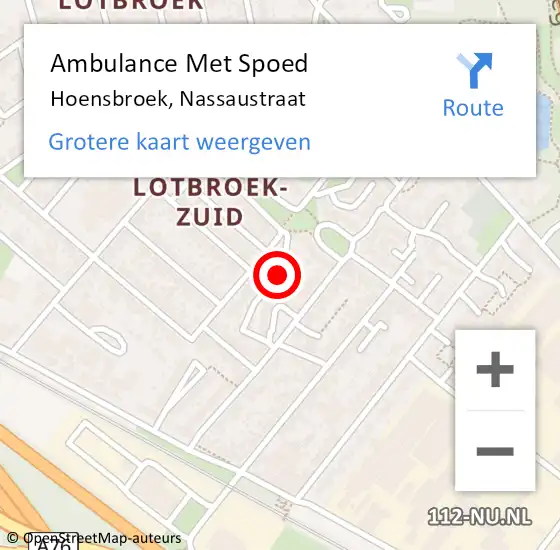 Locatie op kaart van de 112 melding: Ambulance Met Spoed Naar Hoensbroek, Nassaustraat op 15 december 2014 13:22