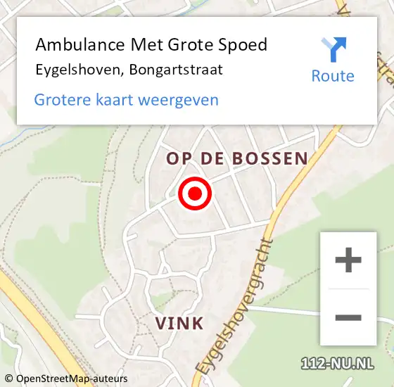 Locatie op kaart van de 112 melding: Ambulance Met Grote Spoed Naar Eygelshoven, Bongartstraat op 15 december 2014 14:38