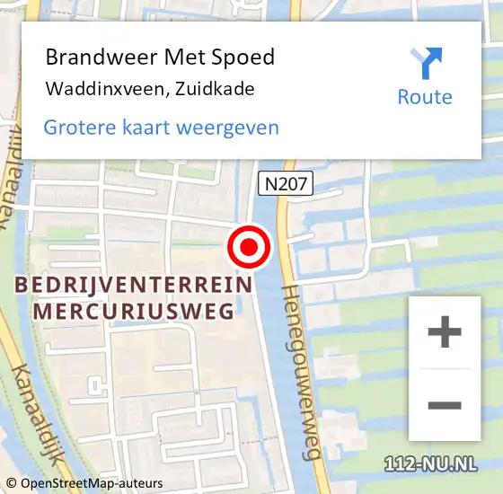 Locatie op kaart van de 112 melding: Brandweer Met Spoed Naar Waddinxveen, Zuidkade op 24 oktober 2013 12:27