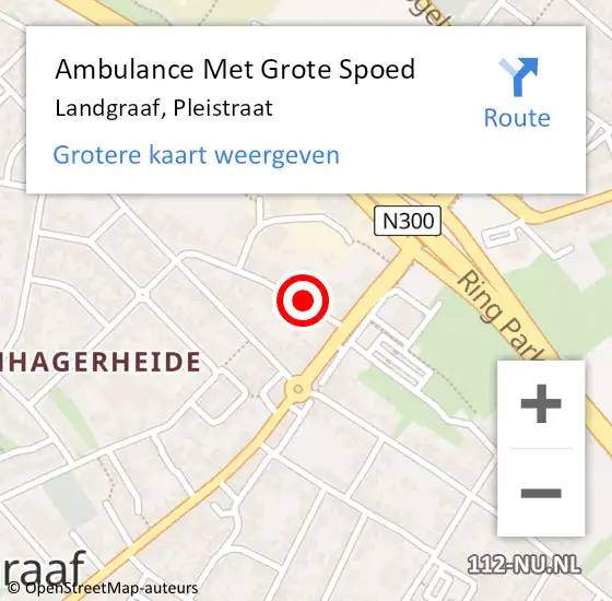 Locatie op kaart van de 112 melding: Ambulance Met Grote Spoed Naar Landgraaf, Pleistraat op 15 december 2014 16:21