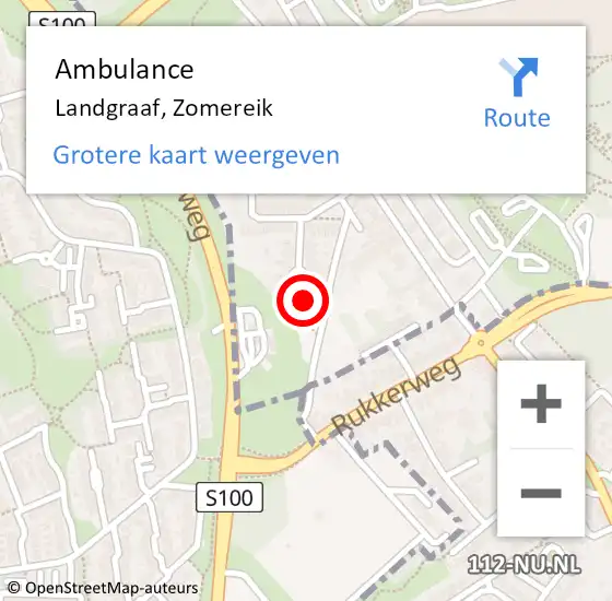 Locatie op kaart van de 112 melding: Ambulance Landgraaf, Zomereik op 15 december 2014 16:39