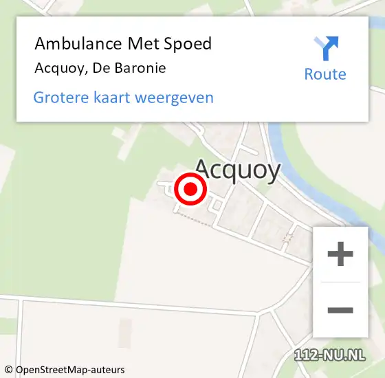 Locatie op kaart van de 112 melding: Ambulance Met Spoed Naar Acquoy, De Baronie op 15 december 2014 17:54