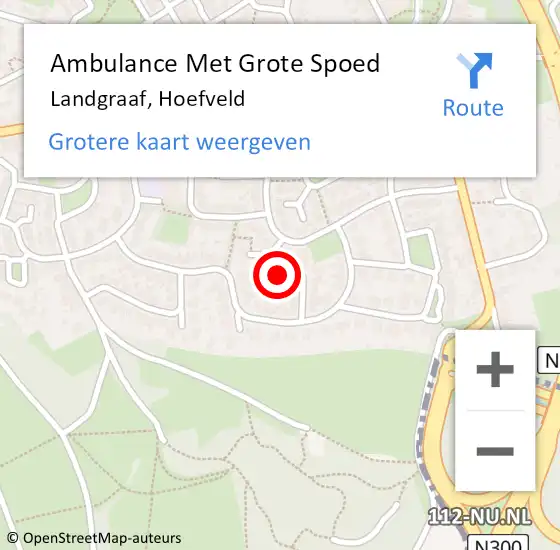 Locatie op kaart van de 112 melding: Ambulance Met Grote Spoed Naar Landgraaf, Hoefveld op 15 december 2014 18:39