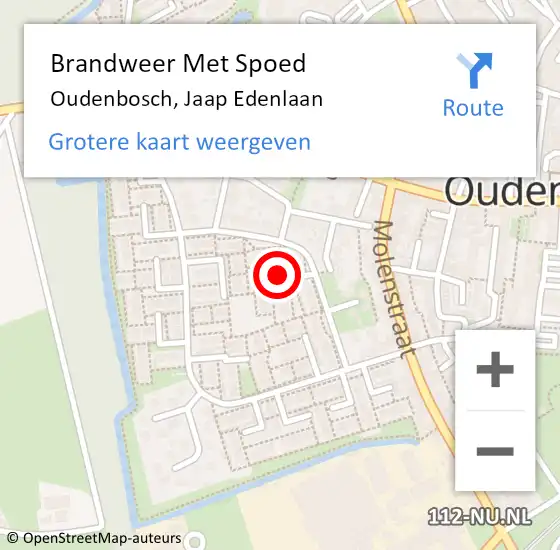 Locatie op kaart van de 112 melding: Brandweer Met Spoed Naar Oudenbosch, Jaap Edenlaan op 15 december 2014 19:26