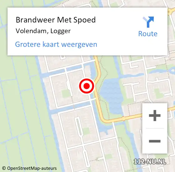 Locatie op kaart van de 112 melding: Brandweer Met Spoed Naar Volendam, Logger op 15 december 2014 19:38