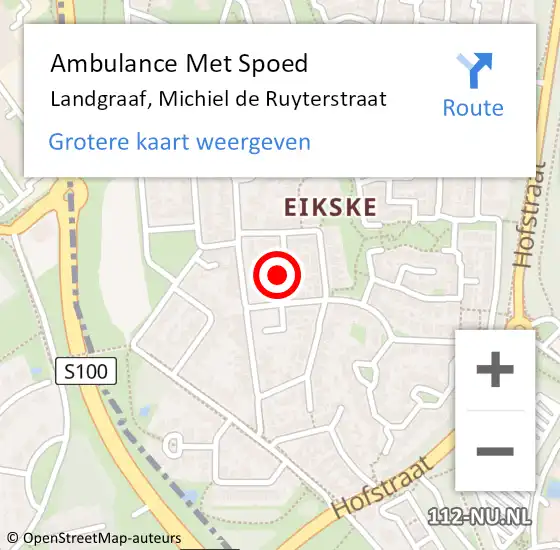 Locatie op kaart van de 112 melding: Ambulance Met Spoed Naar Landgraaf, Michiel de Ruyterstraat op 15 december 2014 19:43