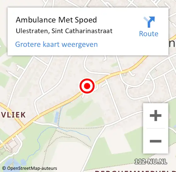 Locatie op kaart van de 112 melding: Ambulance Met Spoed Naar Ulestraten, Sint Catharinastraat op 15 december 2014 20:01