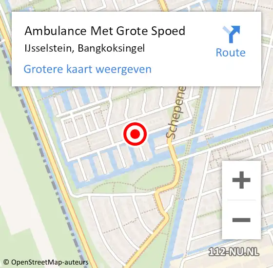 Locatie op kaart van de 112 melding: Ambulance Met Grote Spoed Naar IJsselstein, Bangkoksingel op 15 december 2014 22:11