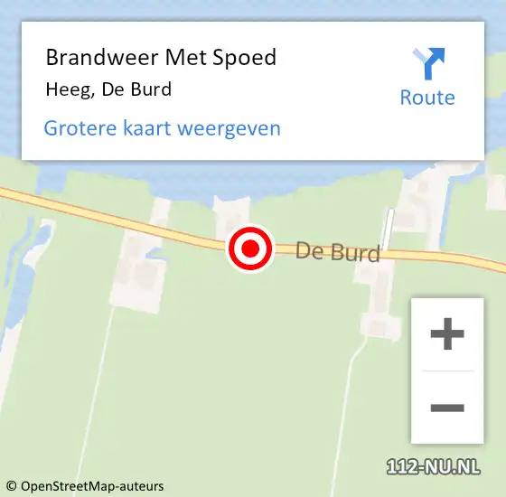 Locatie op kaart van de 112 melding: Brandweer Met Spoed Naar Heeg, De Burd op 24 oktober 2013 13:08