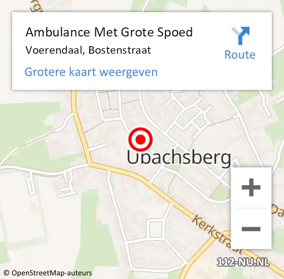 Locatie op kaart van de 112 melding: Ambulance Met Grote Spoed Naar Voerendaal, Bostenstraat op 24 oktober 2013 13:10