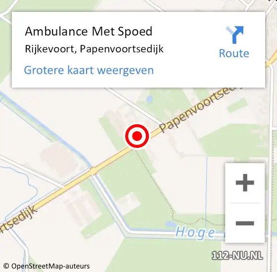 Locatie op kaart van de 112 melding: Ambulance Met Spoed Naar Rijkevoort, Papenvoortsedijk op 16 december 2014 00:35